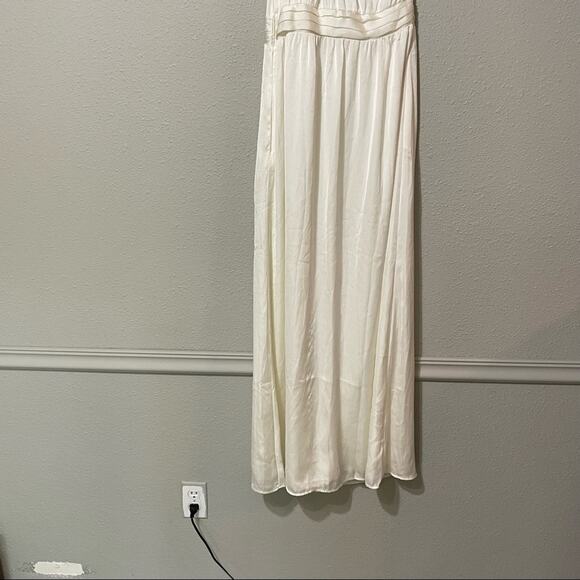 Tevolio Cream Satin One Shoulder Maxi Formal Dress S - Picture 9 of 14